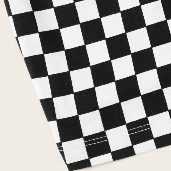 Checker Pattern Haulter Top - Picture 2 of 2